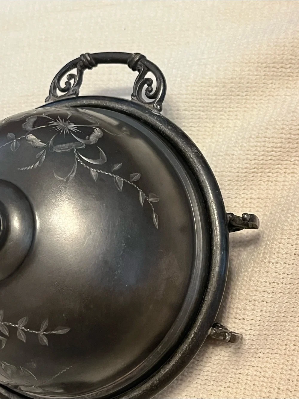 Antique Silver Plate Butter/Caviar serving dish. 3 piece from late 1800s